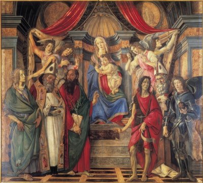 Madonna in trono con il Bambino, angeli e santi da Sandro Botticelli